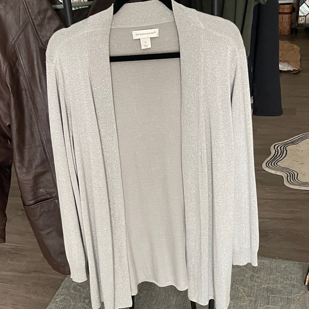 Christopher & Banks Silver Women's Cardigan